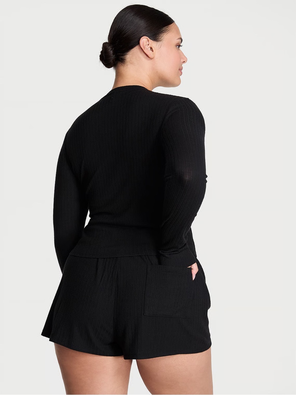 Long-Sleeve Ribbed Pajama Set - Picture 2 of 5